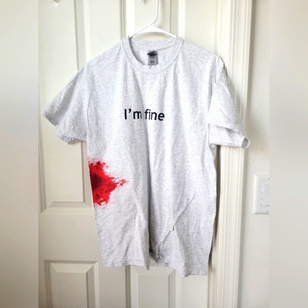 Graphic Tee with Red Print